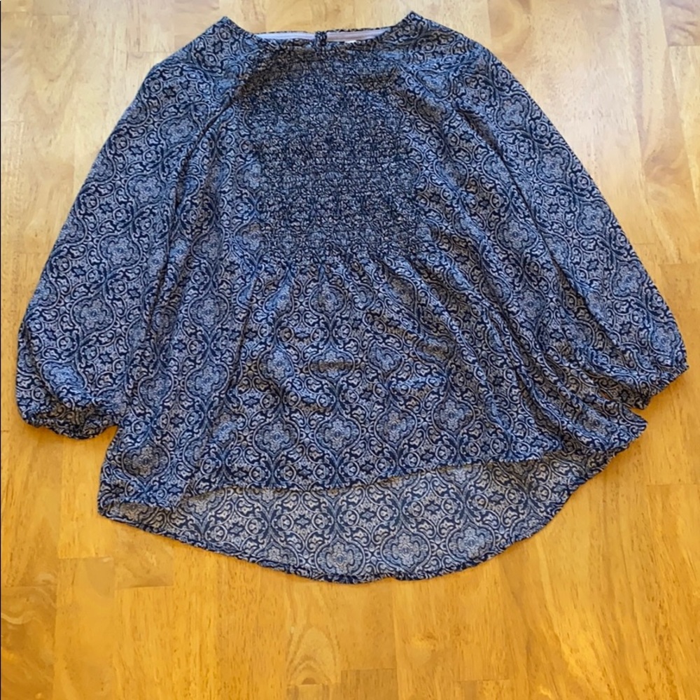 Blue and white shirt